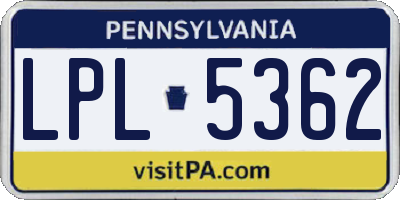 PA license plate LPL5362