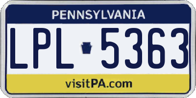 PA license plate LPL5363