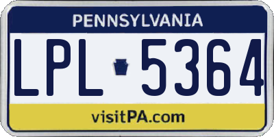 PA license plate LPL5364