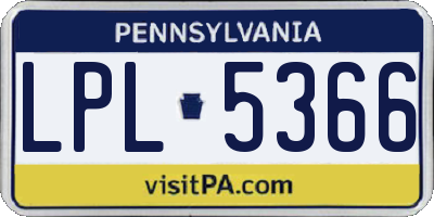 PA license plate LPL5366