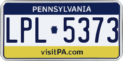 PA license plate LPL5373