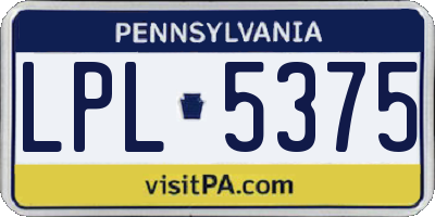 PA license plate LPL5375