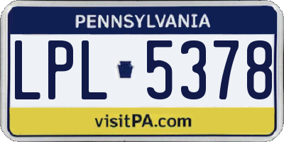 PA license plate LPL5378