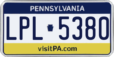 PA license plate LPL5380