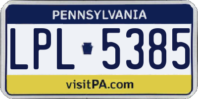PA license plate LPL5385
