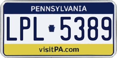PA license plate LPL5389