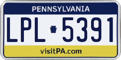 PA license plate LPL5391