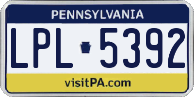 PA license plate LPL5392