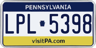 PA license plate LPL5398