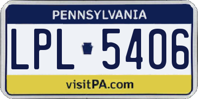 PA license plate LPL5406