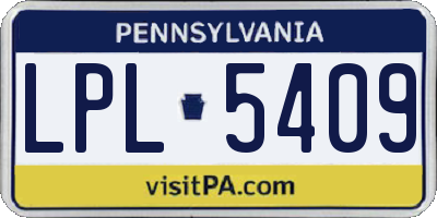 PA license plate LPL5409
