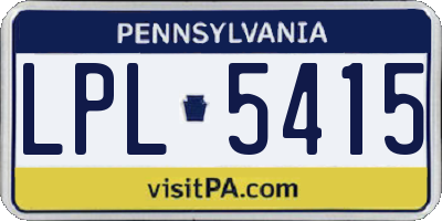 PA license plate LPL5415