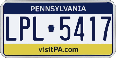 PA license plate LPL5417