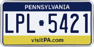 PA license plate LPL5421