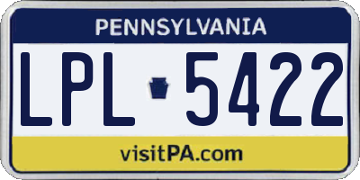 PA license plate LPL5422