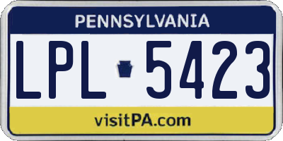 PA license plate LPL5423