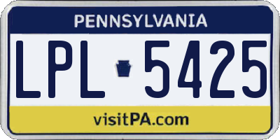 PA license plate LPL5425