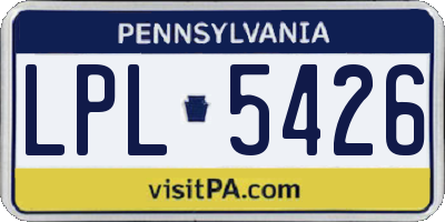 PA license plate LPL5426