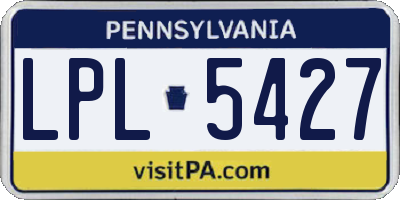 PA license plate LPL5427