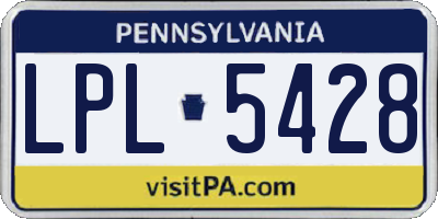 PA license plate LPL5428