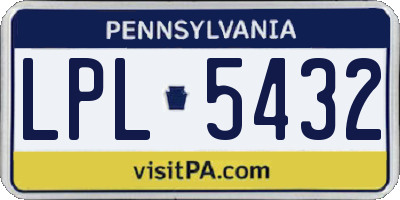 PA license plate LPL5432