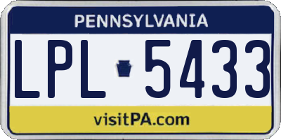 PA license plate LPL5433
