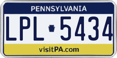 PA license plate LPL5434