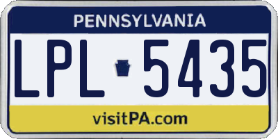 PA license plate LPL5435