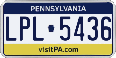 PA license plate LPL5436