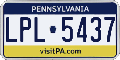 PA license plate LPL5437