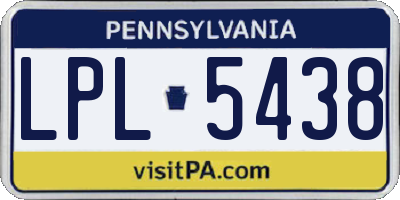 PA license plate LPL5438