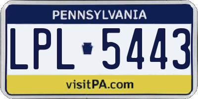 PA license plate LPL5443