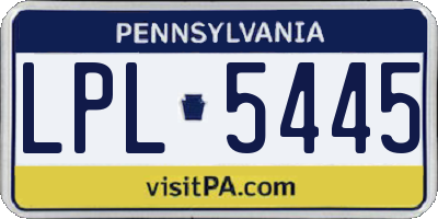 PA license plate LPL5445