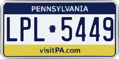 PA license plate LPL5449