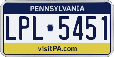PA license plate LPL5451