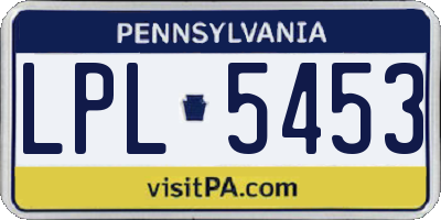 PA license plate LPL5453