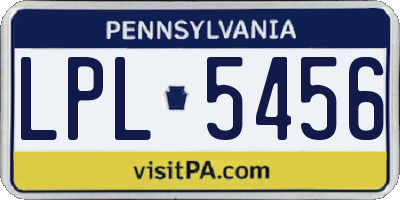 PA license plate LPL5456