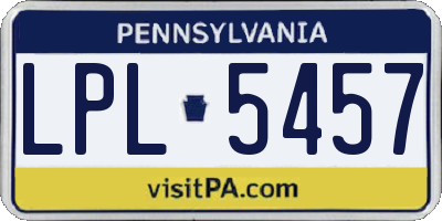 PA license plate LPL5457