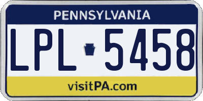 PA license plate LPL5458