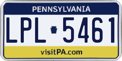 PA license plate LPL5461