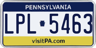 PA license plate LPL5463