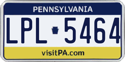 PA license plate LPL5464