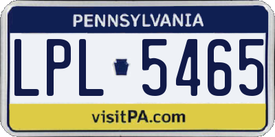 PA license plate LPL5465