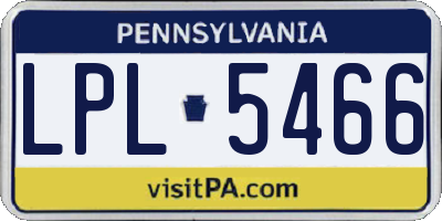 PA license plate LPL5466