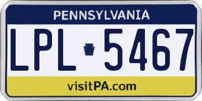 PA license plate LPL5467