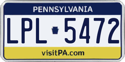 PA license plate LPL5472