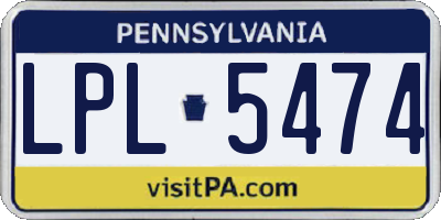 PA license plate LPL5474