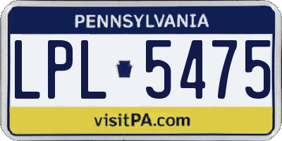 PA license plate LPL5475
