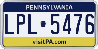 PA license plate LPL5476
