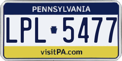 PA license plate LPL5477